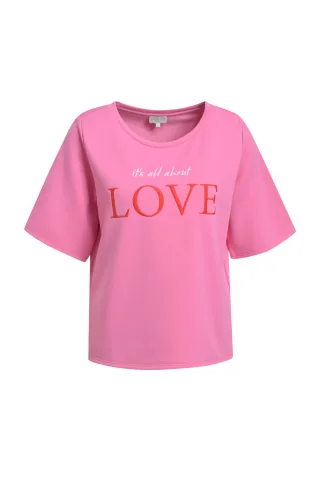 Milano Italy - roundneck sweatshirt 1/2 sleeve w/ AW pink - Gr. - XXL