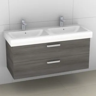 Artiqua 413 Waschtischunterschrank für iCon 124120 Graphit Struktur quer, 413-WU2L-K05-7098-401 413-WU2L-K05-7098-401