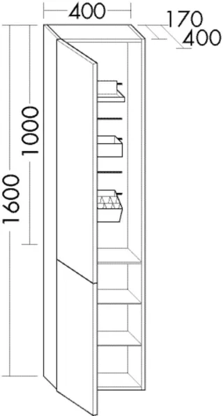 Burgbad Hochschrank rc40 System PG2 1600x400x170 Sand Ultramatt, HSND040LF5775 HSND040LF5775
