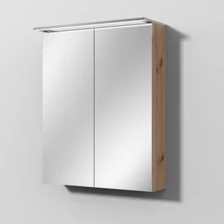 Sanipa Reflection Spiegelschrank MALTE 60 mit LED-Aufsatzleuchte, Eiche Natural-Touch SD15085