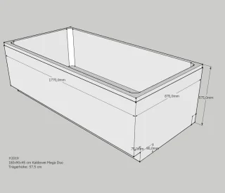 Neuesbad Wannenträger für Kaldewei Mega Duo Nr.180, 180x90cm SW11161
