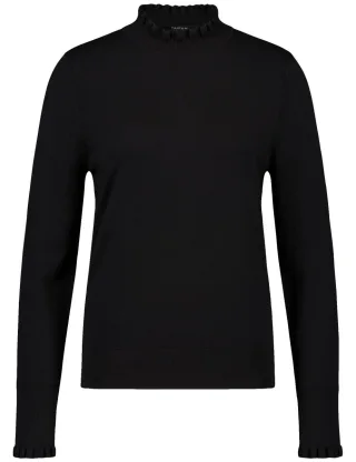 TAIFUN - Pullover mit Stehkragen schwarz - Gr. - 42