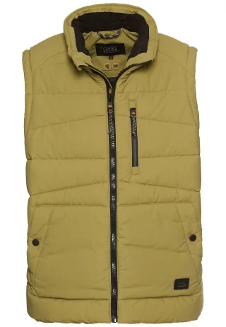 camel active - Weste mit Stehkragen mosstone - Gr. - M