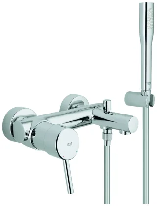 GROHE EH-Wannenbatterie Concetto 32212 Wandmontage mit Euphoria Brauseset chrom 32212001