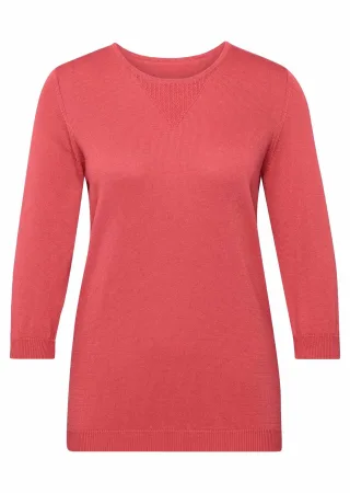 GOLDNER 3/4 Arm-Pullover "Kurzgröße Sommer-Strickpullover, Ajourmuster" Ohne