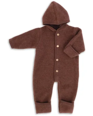 Engel Natur Merino Overall Fleece 62/68 Zimt - Melange
