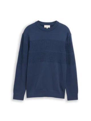 Denim Tom Tailor - Strickpullover mit Struktur ocean night blue - Gr. - XXL