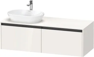Duravit Ketho.2 Konsolenwaschtischunterbau wandhängend Weiß Hochglanz 1400x550x459 mm - K24888L22220 K24888L22220000