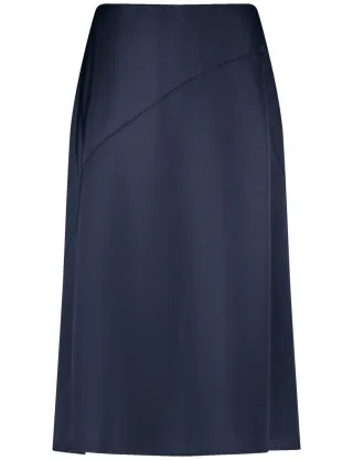 GERRY WEBER Collection - Fließender A-Linien-Rock aus Satin blau - Gr. - 42