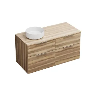 Burgbad Keramik Waschtisch-Set Eqio Frassino Dekor Cappuccino/Alpinweiss, SGUW120LF3437C0001 SGUW120LF3437C0001