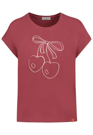 Authentic Style - RE9CIFQtU2hpcnQgUHJpbnQg garnet red - Gr. - XL