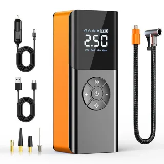 80W Car Tire Inflator Portable Air Compressor 150 PSI Electric Tire Inflator Cordless Tire Pump with Digital LED Display