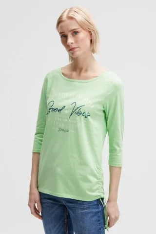 SOCCX 3/4-Arm-Shirt mit Bindeband am Saum