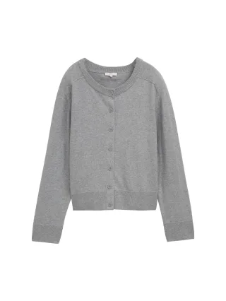 Tom Tailor - Cardigan mit Kaschmir-Anteil medium silver grey melange - Gr. - L