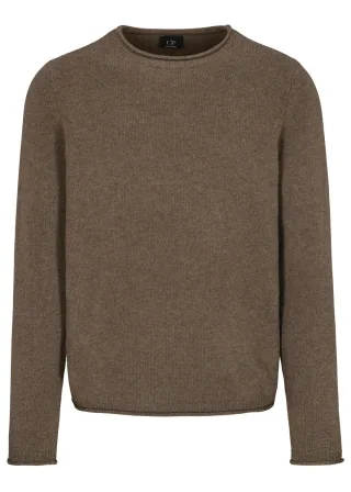 COMMANDER Finest Clothing - Rdh.-Pullover Rollkante Basic nougat mel. - Gr. - XL