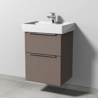Sanipa 3way Waschtischunterbau zu Villeroy & Boch Collaro Waschtisch mit 2 Auszügen, Taupe-Matt UP8321T