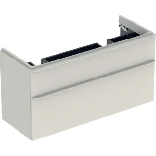 Geberit Smyle Square Unterschrank für Dopppelwaschtisch m. 2 Schubladen, 118,4x61,7x47cm, sand-grau, 500356JL1