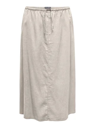 ONLY CARMAKOMA - CARCARO HW LINEN BL LONG SKIRT pumice stone - Gr. - 50