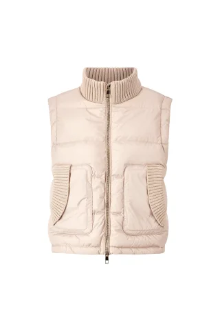 Rich & Royal - Short puffer waistcoat sustainable caffee latte - Gr. - 40