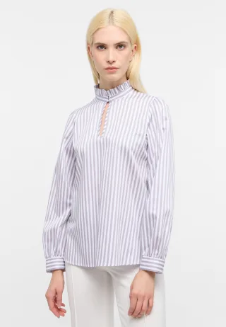 ETERNA - Bluse Satingewebe Langarm silber - Gr. - 44/Langarm