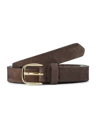 Denim Tom Tailor - Schmaler Ledergürtel brown uni - Gr. - 100