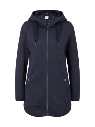 Tom Tailor - Sweatjacke mit Kapuze navy twill structure - Gr. - S
