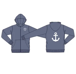 BASEFIELD - Kap.-Sweatjacke mn saphire blue - Gr. - XL