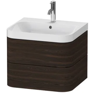 Duravit Happy D.2 Plus c-shaped Set wandhängend Nussbaum gebürstet Matt 575x490x480 mm - HP4345O6969 HP4345O6969