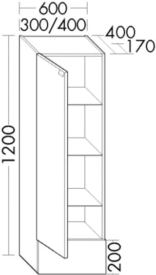 Burgbad Halbhochschrank rc40 System PG2 1200x400x170 Salbeigrau Ultramatt, UHEL040LF5970 UHEL040LF5970
