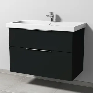 Sanipa 3way Waschtischunterbau zu Geberit iCon Light Waschtisch mit 2 Auszügen, Vulkan-Matt UP5751V