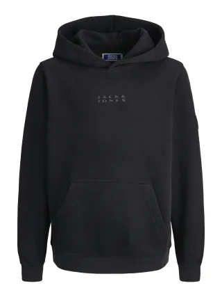 JACK&JONES - JCOPOINT SWEAT BADGE HOOD JNR black - Gr. - 152