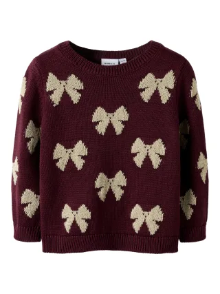 NAME IT - NMFREKKA LS KNIT burgundy - Gr. - 104