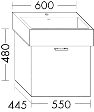 Burgbad Waschtischunterschrank Sys30 PG2 Echo 480x550x445 Eiche Dekor Urban, WTU550AF5329 WTU550AF5329