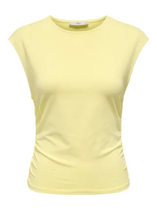 ONLY - ONLMIRA CAPSL RUCHING TOP JRS NOOS Double Cream - Gr. - L