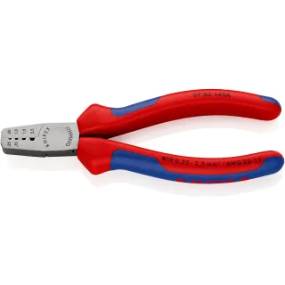 KNIPEX Crimpzange für Aderendhülsen 145 mm mit Mehrkomponenten-Hüllen poliert - 9762145A