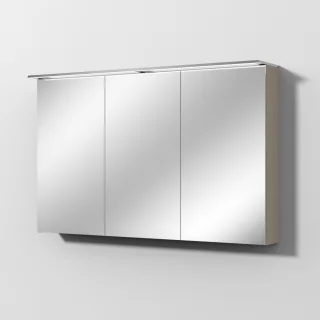 Sanipa Reflection Spiegelschrank MALTE 120 mit LED-Aufsatzleuchte, Sandgrau-Matt SD15567