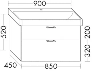 Burgbad Waschtischunterschrank Sys30 PG1 Aqua 520x850x450 Weiß Matt, WVGB085F1719 WVGB085F1719