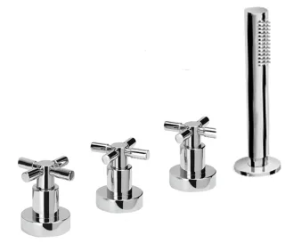 Herzbach LIVING stilo vierloch Wanne ohne auslauf chrom, 14.952450.2.01 14.952450.2.01