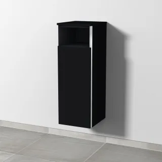 Sanipa 3way Mittelschrank mit 1 Tür und 1 offenem Fach, Schwarz-Matt, BS13008 BS13008
