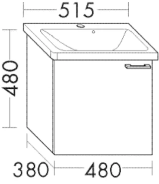 Burgbad Waschtischunterschrank Sys30 PG1 Aqua 480x480x380 Frassino Dekor Cappuccino, WVCB048RF3160 WVCB048RF3160