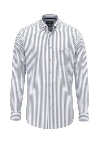 FYNCH-HATTON - Washed Oxford Stripe, B.D., 1/1 harbor blue - Gr. - 3XL