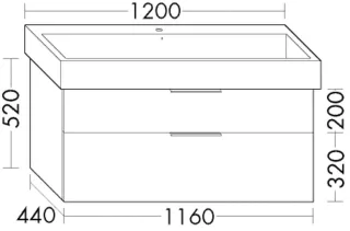 Burgbad Waschtischunterschrank Sys30 PG4 Sana 520x1160x450 Salbeigrau Ultramatt, WVYO116F5967 WVYO116F5967