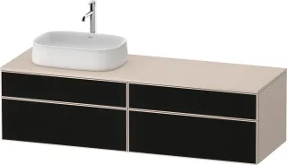 Duravit Zencha Konsolenwaschtischunterbau wandhängend Schwarz Linienstruktur & Taupe n/a & Supermatt ZE4824L63830000