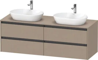 Duravit Ketho.2 Konsolenwaschtischunterbau wandhängend Leinen Matt 1600x550x568 mm - K24899B75750000 K24899B75750000
