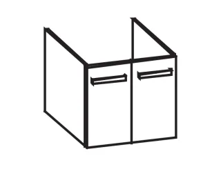 Artiqua 413 Waschtischunterschrank für Preciosa 253200, 253220, 253230, 253240 Sangallo Grau quer, 4 413-WU2T-K35-7154-432
