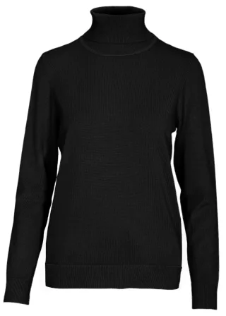 CLARINA - NOS Rollkragen-Pullover,1/1Arm 900 schwarz - Gr. - 36