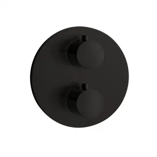 Herzbach deep black Thermostatarmatur Unterputz 3 plus rund rund sz, Schwarz matt, 23.503055.1.12 23.503055.1.12