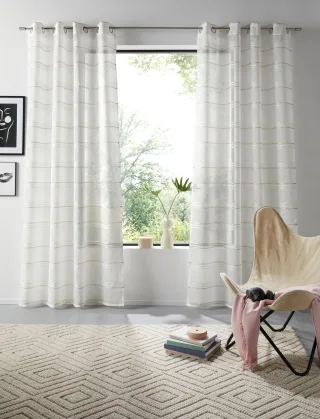 OTTO home Gardine "Sirii" Ösen 1 Stk. tlg. Halbtransparent, angenehme Haptik, mit Streifen, modern