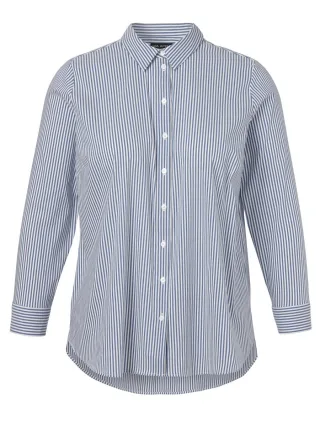 VIA APPIA DUE - Bluse mit Hemdkragen und Streifen blau - Gr. - 42