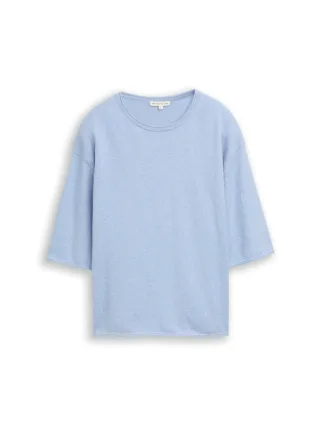 Tom Tailor - Loose Fit Strickpullover mit Kaschmir-Anteil kentucky blue melange - Gr. - S
